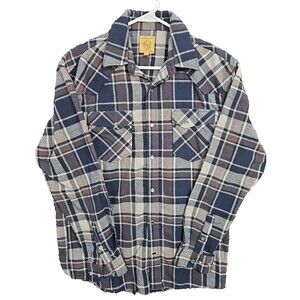 Gunnison Creek Outfitters Shirt Mens Large Plaid Flannel Pearl Snaps Button Down